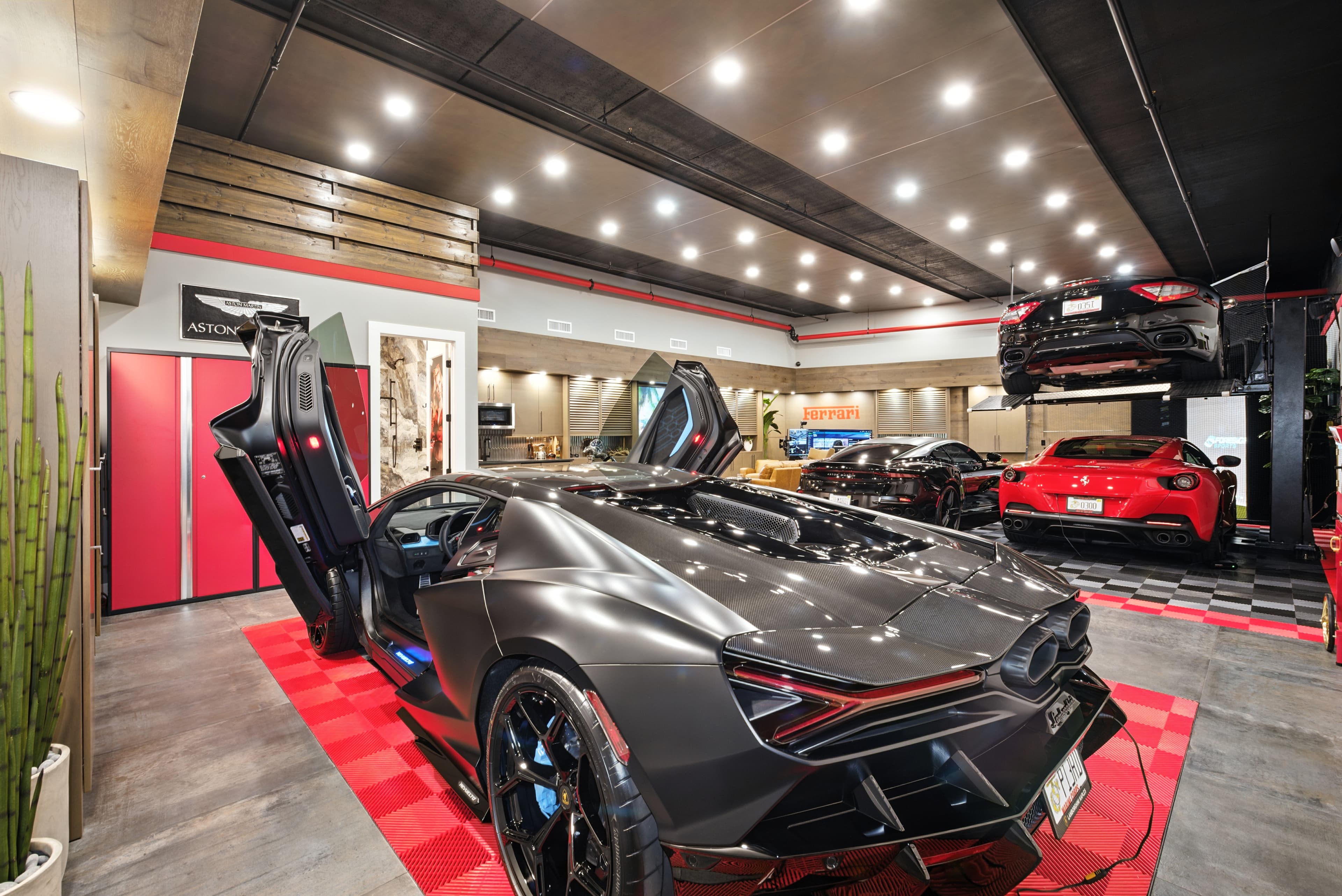 This one-of-a-kind retreat offers a rare opportunity to experience unparalleled comfort and elite-level leisure in a bespoke, private setting. Car enthusiasts will be impressed by the Race Tech Flooring, ample parking for up to 5 luxury sports cars with included car lift, indoor car wash station, built-in exhaust fan, and SimXperience Racing Simulator. If you aren’t in the mood for racing, enjoy the
Fore Sight Quad 6 Golf Simulator. The sleek bar area is fully equipped with two beverage centers, icemaker, and microwave. Enjoy a high-stakes card game at the nearby poker table. Settle into the lounge equipped with a large screen television, premium surround sound, and high-end furnishings. Discerning buyers will also appreciate the Josh smart home features, secured storage, custom-built Murphy Bed, and full bath. Whether for private use or for a business, this unique property provides endless opportunities. Don’t miss the chance to make this phenomenal, luxury retreat your own.