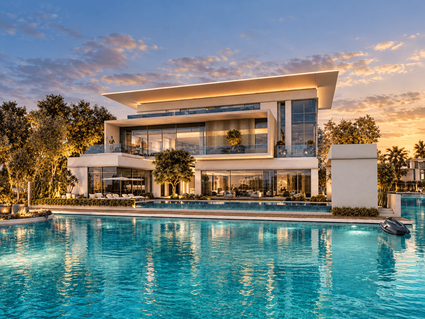Ultra-Luxury 6-Bedroom Waterfront Mansion | Sobha Hartland II
Project: The Mansions – Sobha Hartland II
Developer: Sobha Realty
Unit Number: SE-M11
Villa Type: Type B
Location: Sobha Hartland II, Dubai
Property Type: Detached Luxury Mansion
Ownership: Freehold
Bedrooms: 6
Total Saleable Area: 35,692.37 sq. ft. (approx. 3,316 sq. m.)
Selling Price: AED 160,000,000
Expected Handover: Q4 2027 (subject to developer confirmation)
Property Description
Discover an extraordinary waterfront mansion at Sobha Hartland II, offering an exceptional combination of architectural elegance, ultimate privacy, and sophisticated luxury living.
This magnificent six-bedroom residence spans approximately 35,692 sq. ft. and features expansive living spaces, floor-to-ceiling windows, breathtaking waterfront surroundings, private entertainment facilities, and beautifully designed outdoor areas.
Created for those seeking an exclusive lifestyle, the mansion offers multiple levels of luxurious accommodation with dedicated spaces for relaxation, entertainment, wellness, and family living.
Key Features & Amenities
- 6 spacious bedrooms with ensuite bathrooms
- Exclusive master suite with luxurious bathroom and walk-in dressing area
- Private swimming pool
- Stunning waterfront setting
- Grand double-height living areas
- Formal and family living rooms
- Elegant formal dining area
- Show kitchen and separate main kitchen
- Private home cinema
- Fully dedicated private gym
- Sauna and steam room
- Private salon
- Games and entertainment room
- Private home office
- Guest bedroom suite
- Multiple guest powder rooms
- Spacious walk-in wardrobes
- Large terraces and balconies
- Landscaped outdoor areas
- Staff accommodation, including maid's and driver's rooms
- Security room
- Private garage with parking for multiple vehicles
- Storage rooms and service areas
Floor Distribution
Basement: Private gym, home cinema, games room, sauna, steam room, private salon, staff accommodation, storage areas, and garage.
Ground Floor: Grand entrance, formal and family living rooms, dining area, kitchens, private office, guest suite, swimming pool, and landscaped outdoor entertainment areas.
First Floor: Four spacious bedrooms with private bathrooms and walk-in closets, family lounge, kitchenette, and balconies.
Second Floor: Exclusive master suite with luxury bathroom, expansive walk-in closet, private family lounge, and terrace.
Payment Plan – 60/40
Purchase Price: AED 160,000,000
Payment Stage| Percentage| Amount (AED)
On Booking| 20%| 32,000,000
After 6 Months| 10%| 16,000,000
After 12 Months| 10%| 16,000,000
After 18 Months| 10%| 16,000,000
After 24 Months| 10%| 16,000,000
On Completion| 40%| 64,000,000
Total| 100%| 160,000,000
Additional Registration Fees: AED 6,401,651, as per the latest supplied developer quotation.
Location & Community
Located within the prestigious Sobha Hartland II master development, this mansion offers an exclusive residential environment surrounded by lush greenery, lagoons, and premium lifestyle amenities.
The development provides convenient access to Downtown Dubai, Business Bay, Dubai Creek Harbour, and Dubai International Airport.
A Rare Luxury Opportunity
An exceptional opportunity to own a distinguished waterfront mansion in one of Dubai's exclusive residential communities.
With its generous proportions, private leisure facilities, contemporary architecture, and prestigious address, SE-M11 offers an outstanding luxury lifestyle.
Contact Terra Firma Real Estate for further information, floor plans, and private consultations.
Property details, availability, payment terms, and expected completion date are subject to final developer confirmation.