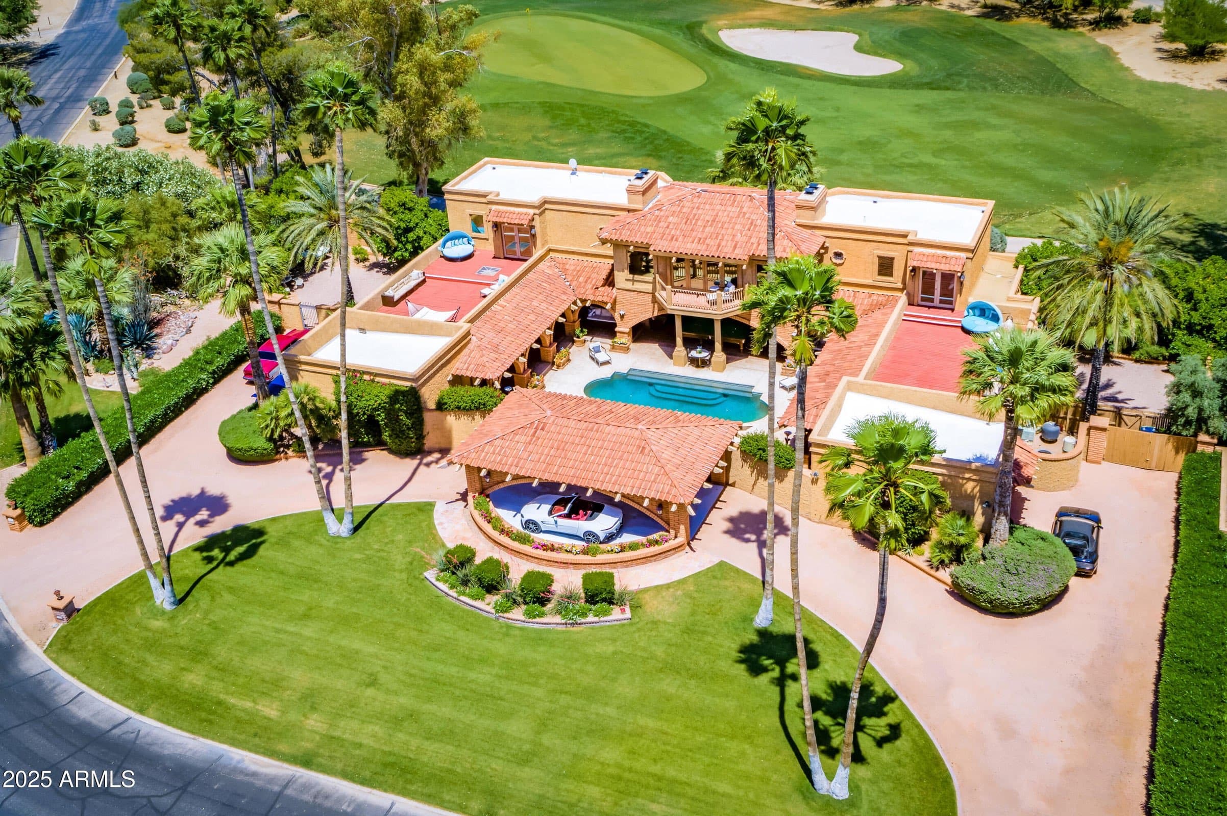 Ultra-Luxury Paradise Valley, AZ Estate on corner golf green in prestigious Camelback Country Club