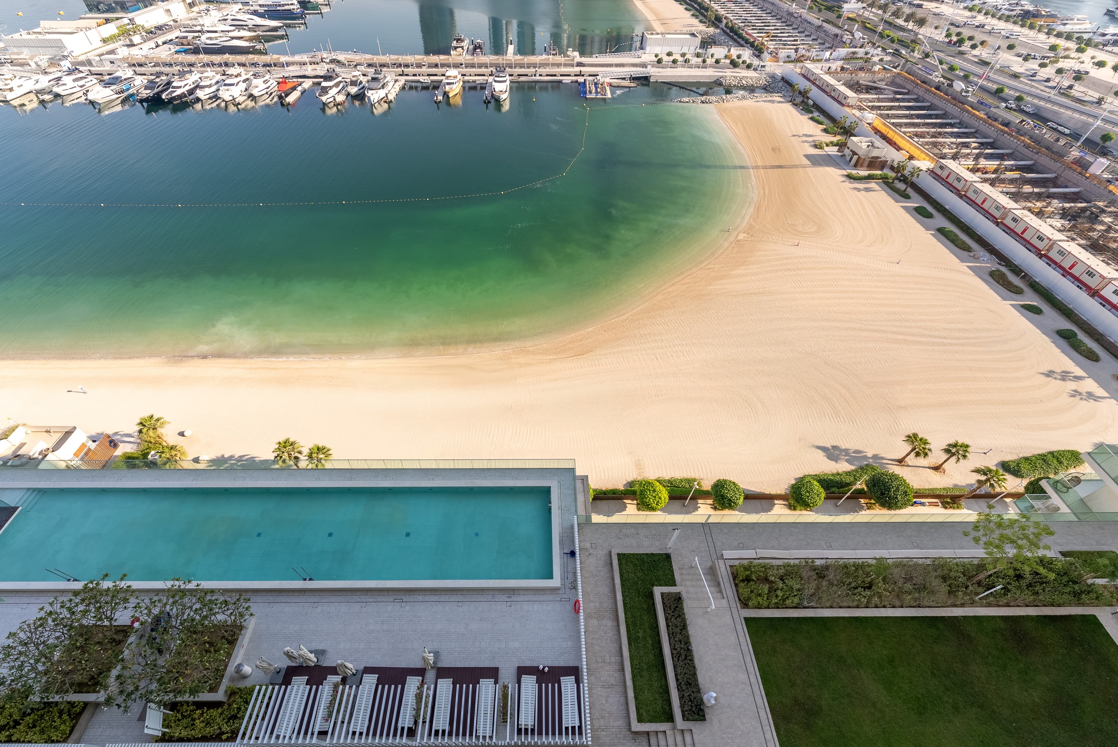 3BR + maid with private beach, marina & skyline views